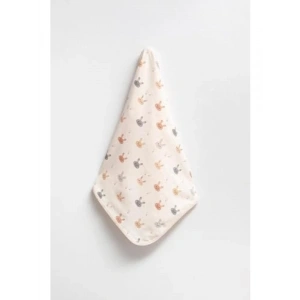 Pamuk Baskılı Çift Katlı Bebek Battaniyesi - Tavşan Desenli