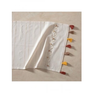 Pamuklu Boncuk Ponponlu Dekoratif Runner 50x130