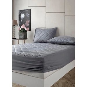 Pamuklu Fitted Yatak Koruyucu Alez, 160x200 cm, Gri