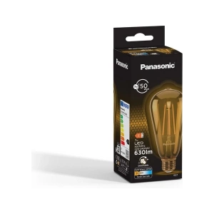 Panasonic E27 Dim Edilebilir Filaman ST64 Lamba 7W 630LM 2000K Gold