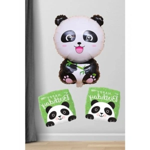 Panda Şekilli Happy Birthday Balon Seti ile Eğlenceli Kutlama