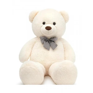 Papyonlu Sevimli Peluş Şaşkın Ayı 80 cm - Sevgiliye Özel HEDİYE Beyaz