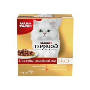 Parça Sığır Etli Yaş Kedi Maması, 85 gr Multipack (8 Al 6 Öde)