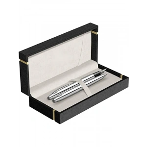 Parlak Krom Dolma Kalem ve Tükenmez Kalem Takımı