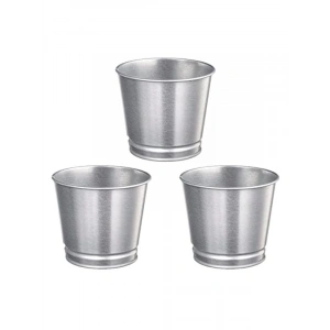 Paslanmaz çelik bitki saksısı, 3 adet, boyanabilir, 9 cm çapında