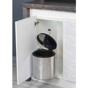 Paslanmaz Çelik Çöp Kovası, 10 Litre Kapasiteli Krom Tasarım