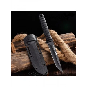 Paslanmaz Çelik Kamp Av Bıçağı, Siyah Kılıfla