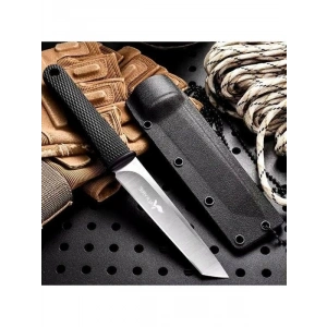 Paslanmaz Çelik Kamp Av Bıçağı, Tırtıklı Kılıf ile