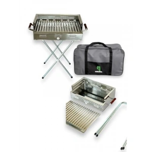 Paslanmaz Çelik Katlanır Ayaklı Mangal - Çantalı