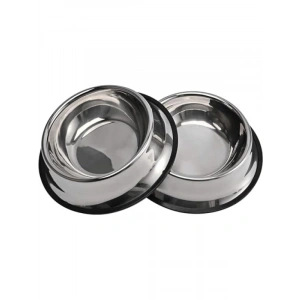 Paslanmaz Çelik Köpek Kabı, Kaydırmaz Kauçuk Tabanlı, 2li Paket