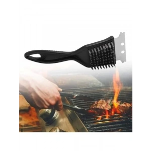 Paslanmaz Çelik Mangal Temizlik Fırçası Ergonomik Saplı 2si 1 Arada