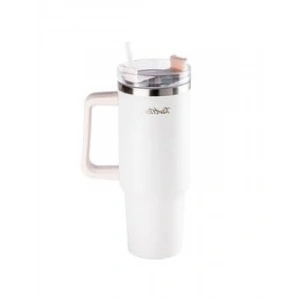 Paslanmaz Çelik Pipetli Termos Bardak (1.2L)