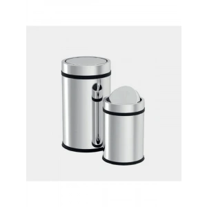 Paslanmaz Çöp Kovası, 16 LT, Döner Kapaklı