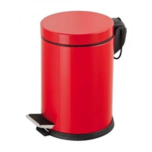 Paslanmaz Pedallı Çöp Kovası - 3 Litre Kırmızı