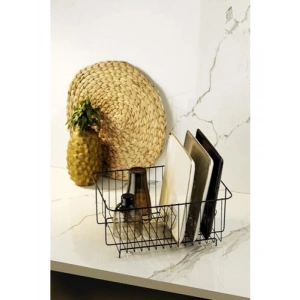 Paslanmaz Tek Katlı Bulaşık Sepeti - Siyah