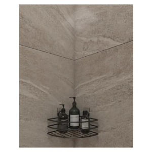 Paslanmaz Yapışkanlı Banyo Rafı Düzenleyici - Mat Siyah