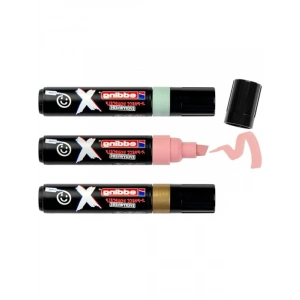 Pastel Renk Akrilik Markör Seti, 3lü, Kesik Uç Seçenekleri 2-10 mm