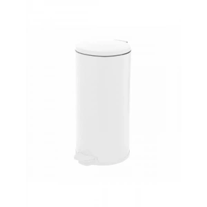 Pedallı 20 Litrelik Çöp Kovası, Beyaz Dış, Siyah İç