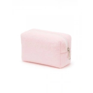 Peluş Yumuşak Makyaj Çantası - Kozmetik Organizeri (Pembe)