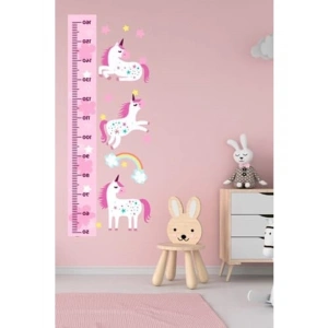 Pembe At Figürü ile Ölçüm Cetveli Duvar Dekoru
