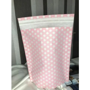 Pembe Beyaz Puantiyeli Hediye Paketi Gift Packet Hediye Torbası Bantlı 25x30 Cm - 2 Adet (Pembe)