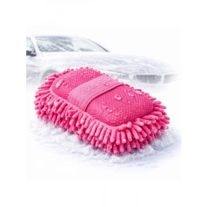Pembe Mikrofiber Oto Yıkama Süngeri, Eldiven Tipi Tasarım