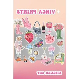 Pembe Renkli Etiket Seti, Macbook ve Tablet İçin