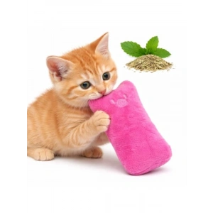 Pembe Renkli Sesli Peluş Kedi Oyuncağı, Yumuşak ve Dayanıklı