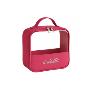 Pembe Şeffaf Seyahat Makyaj Çantası - Modern ve Pratik