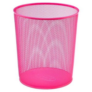 Pembe Tam Delikli Metal Çöp Kovası - 10 L Hacim