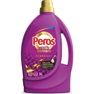 Peros 3 L Sıvı Çamaşır Deterjanı Renkli Giysiler İçin Leke Çıkarma Özelliğiyle Bakım