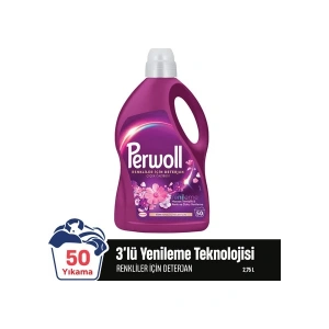 Perwoll Çiçek Cazibesi Renkli Giysiler için Sıvı Çamaşır Deterjanı 2750 ml (50 Yıkama)