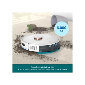 Philips 2000 Serisi Robot Süpürge, Islak ve Kuru Temizlik, LDS Radar Teknolojisi, Otomatik Boşaltma İstasyonu, HomeRun, Beyaz, XU2100/25