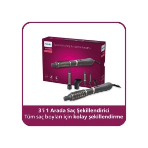 Philips 3000 Serisi 3ü 1 Arada Saç Şekillendirici, Seramik Argan Yağı Katkılı Plakalar, BHA301/00