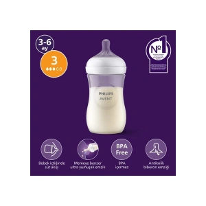 Philips Avent Doğal Tepkili Biberon PP, 260ml, 3-6 Ay, SCY903/01