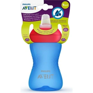 Philips Avent Yumuşak Uçlu Alıştırma Bardağı 300 ml, 9+ Ay, Ergonomik Tasarım, BPA İçermez, Mavi SCF802/01