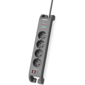Philips SPN4140GA Akım Korumalı Priz 4lü + 2x Usb-A 18W + 1x Usb-C 20W - 2m Kablo
