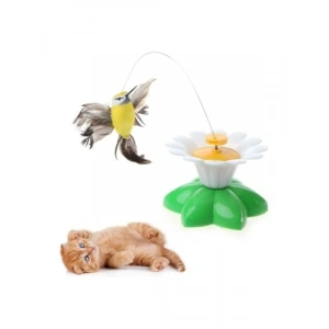 Pille Çalışan Hareketli Kedi Oyuncağı - Dönen Kuş