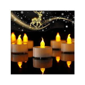 Pilli LED Tealight Mum, Sıcak Sarı Renk, Dekoratif Kullanım
