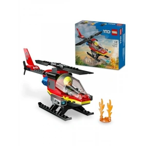 Pilot Minifigürü İçeren İtfaiye Helikopteri Seti, 85 Parça ile 5 Yaş ve Üzeri için Eğlenceli Oyun