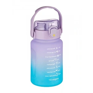Pipetli Kullanım İçin 1000 ml Çift Renkli Motivasyon Matarası