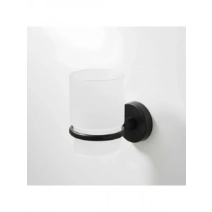 Plastik Diş Fırçalık - Duvara Monte, Siyah