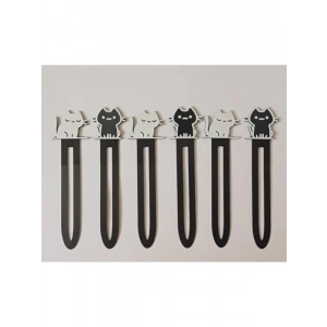 Plastik Kedi Tasarımlı Kitap Ayraçları, 6 Adet Set