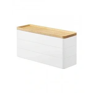 Pratik 3 Katlı Takı Kutusu - Beyaz Renk