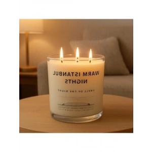 Premium 12 oz Soya Mumu, 3 Fitilli, 45+ Saat Yanma Süresi