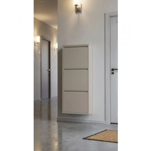 Premium 3lü Metal Ayakkabılık, Modern Tasarım, Bej Renk