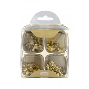 Premium 4lü Kutu Ataş ve Raptiye Seti - Gold