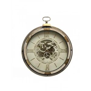 Premium Ahşap İthal Dönen Çarklı Duvar Saati, 88,5x79,5x8,5 cm