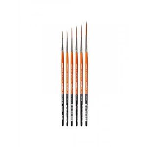 Premium Sentetik Fırça Seti, 6 Boyut, Akrilik ve Yağlı Boya için