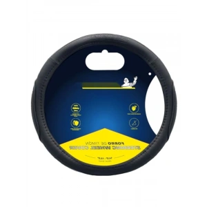 Premium Suni Deri Direksiyon Kılıfı - Siyah